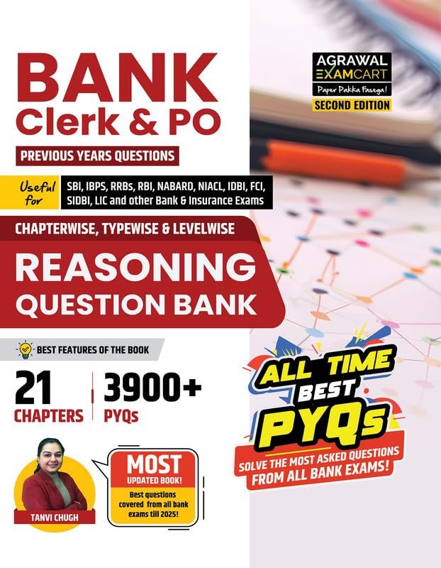 Examcart Bank Clerk & PO Reasoning Question Bank Book By Tanvi Chugh Maam